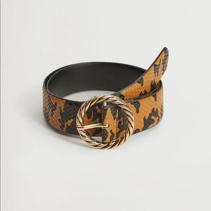 Mango Skinny snake-effect belt